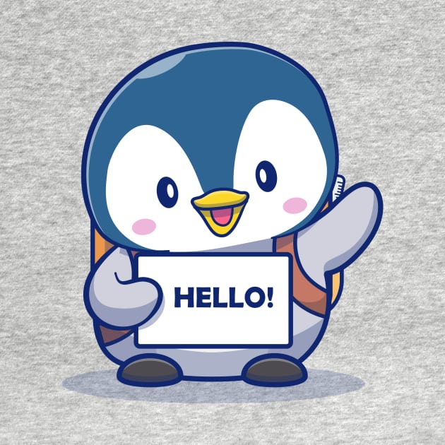 Cute Penguin Student Say Greeting by Catalyst Labs